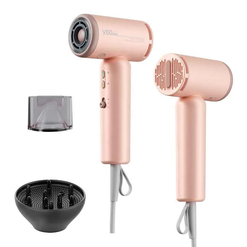 مجفف شعر كهربائي احترافي بقدرة 1400 وات خفيف الوزن ومنخفض الضوضاء ومحمول بجهد مزدوج ومجفف نفخ أيوني صغير للاستخدام المنزلي #1