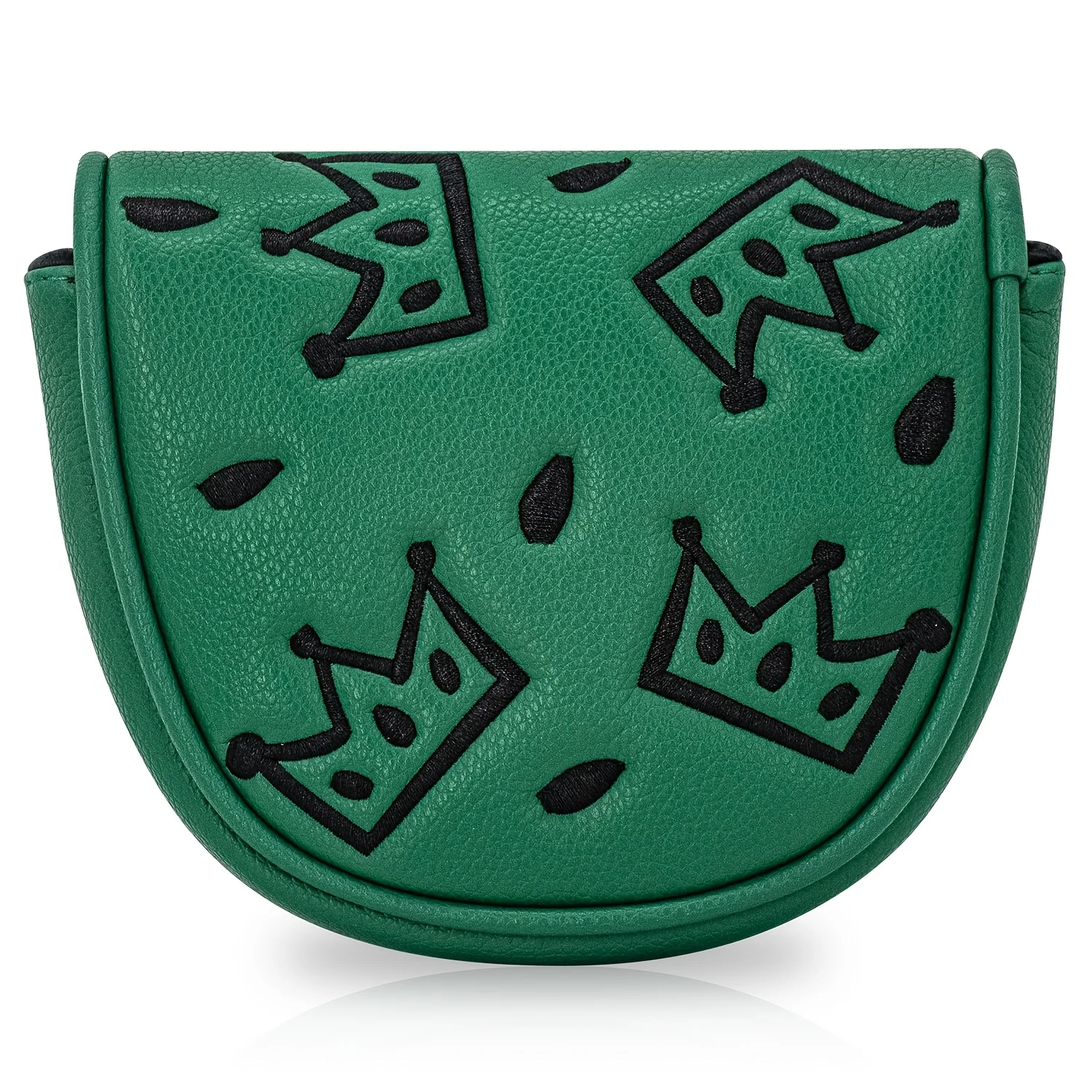 1pc Golf Mallet Putter Cover PU Crown Cheese Style Head Cover with High-End Embroidery Suitable for Most Golf Club Brands