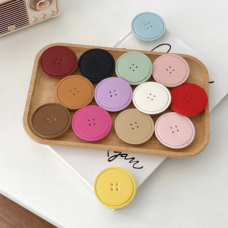 

Leather Button Mobile Phone Stand Holder Fold Tok Support For IPhone 16 15 17 Xiaomi Phone Accessories Stand Holder