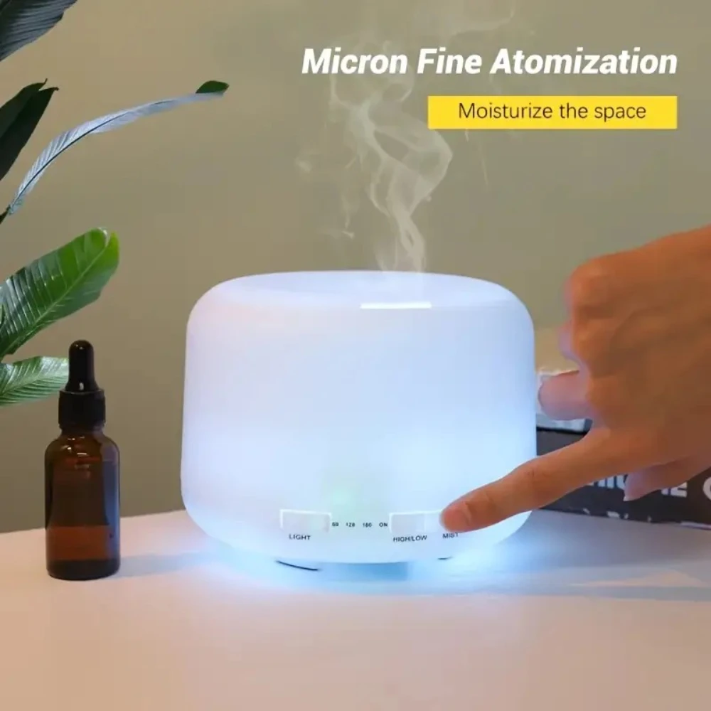 500ml Aromatherapy Essential Oil Diffuser & Humidifier, USB-Powered with Auto Shut-Off, 7 Color LED Night Light, Perfect for Hom