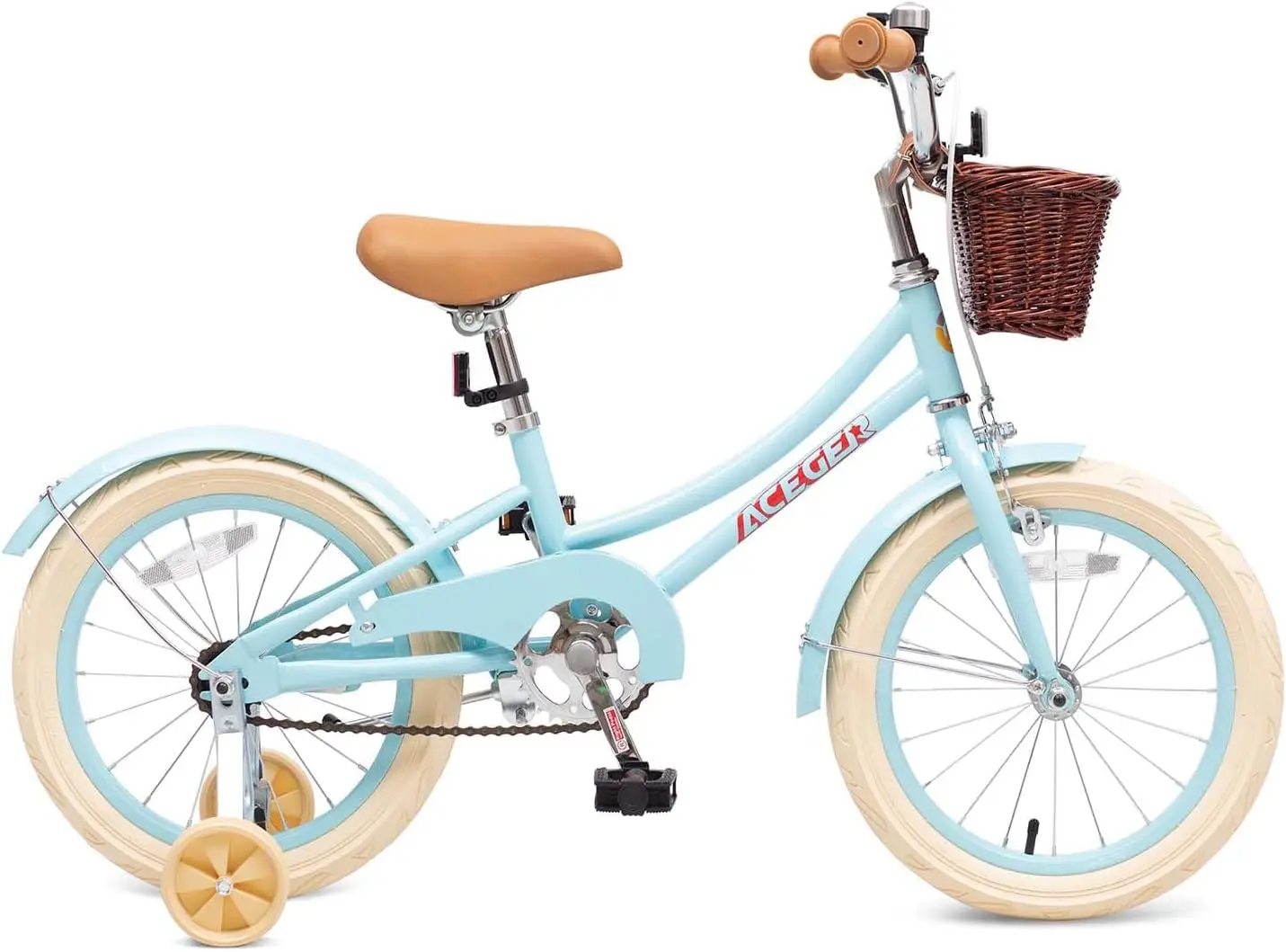 Bike with Basket, Kids Bicycle for 3-13 Years, Included Coaster Brake & Caliper Brake, 14 16 18 Inch with Training