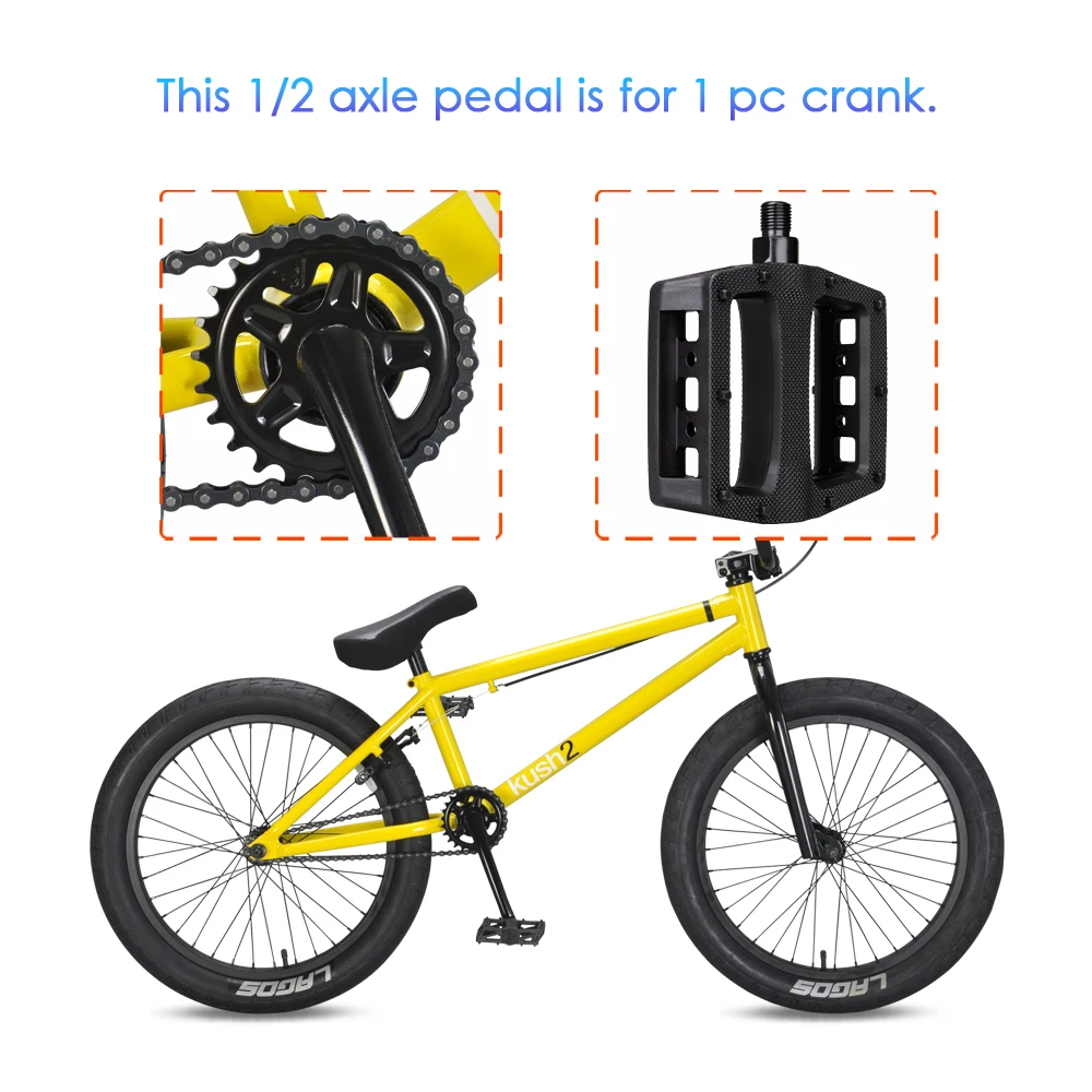 Funsea Pedals For Bicycle BMX Cruiser Pedal Plastic 1/2 Axle One PC Crank Bike Accessories Spare Parts