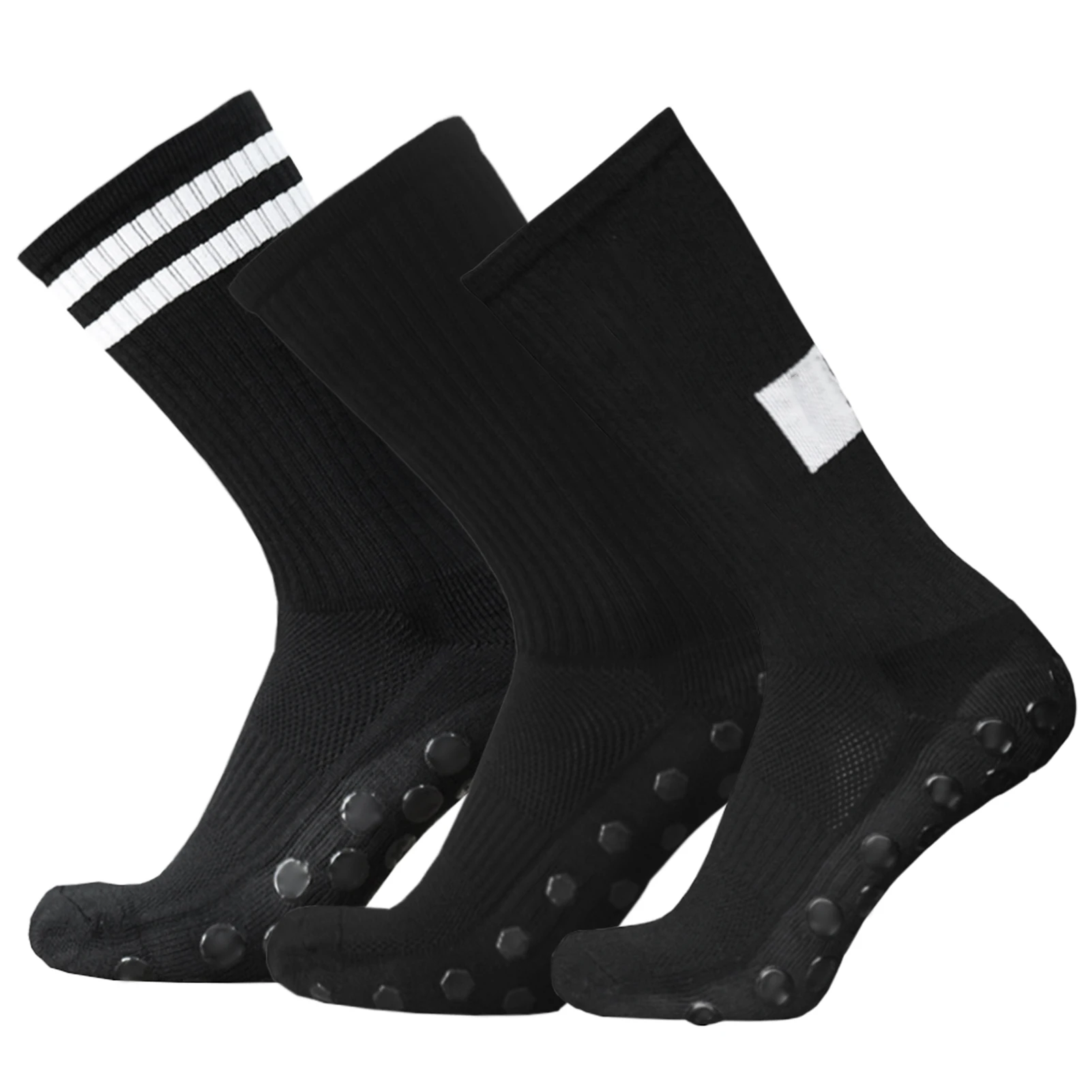 

Big Sale 3 Pairs Men Women Football Grip Socks Towel Bottom Sport Socks Rugby Soccer Cycling Running Exercise Athletic Socks