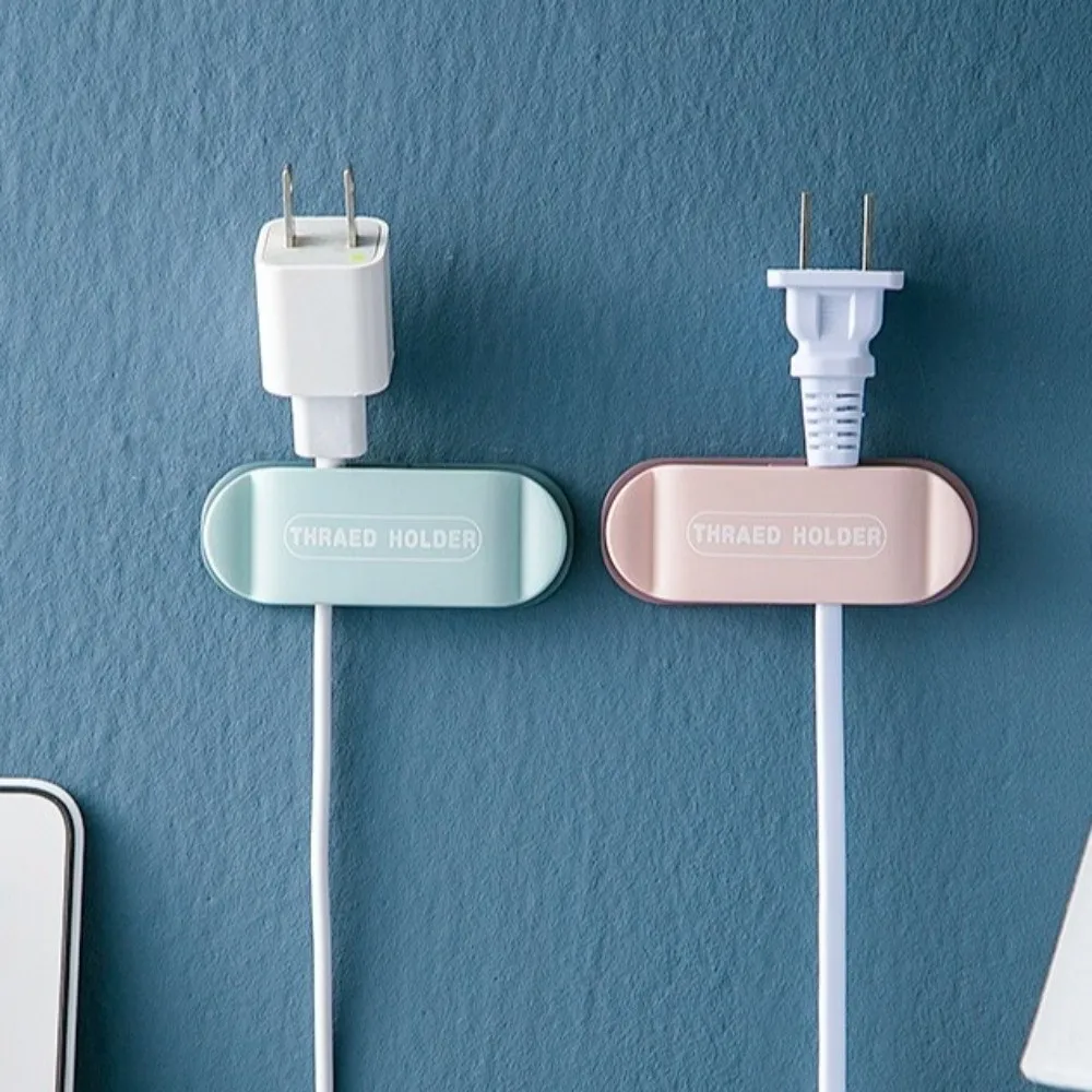 4pcs/set Practical Self Adhesive Cable Organizer Wall-Mounted Universal Cable Clamp Punch-Free Wire Holder Car