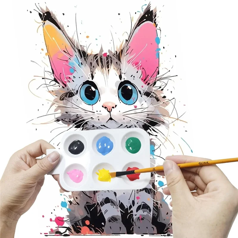 

Precisionn Paint Tray White Plastic Paint Tray With Hanging Holes 6 Rectangular Watercolor Palettes DIY Crafts