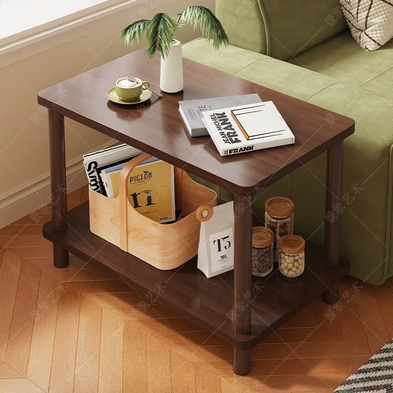 

Compact Living Room Side Table Modern Nightstand Bedside Shelf Small Coffee Table Oak Finish Living Room Furniture Side Table