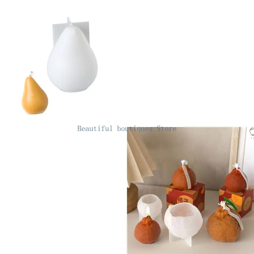 U4LF Silicone 3D Fruit Shaped Candle Mold for Handmade Enthusiasts Aromatherapyies Mould Practical Craft Classroom Supplies