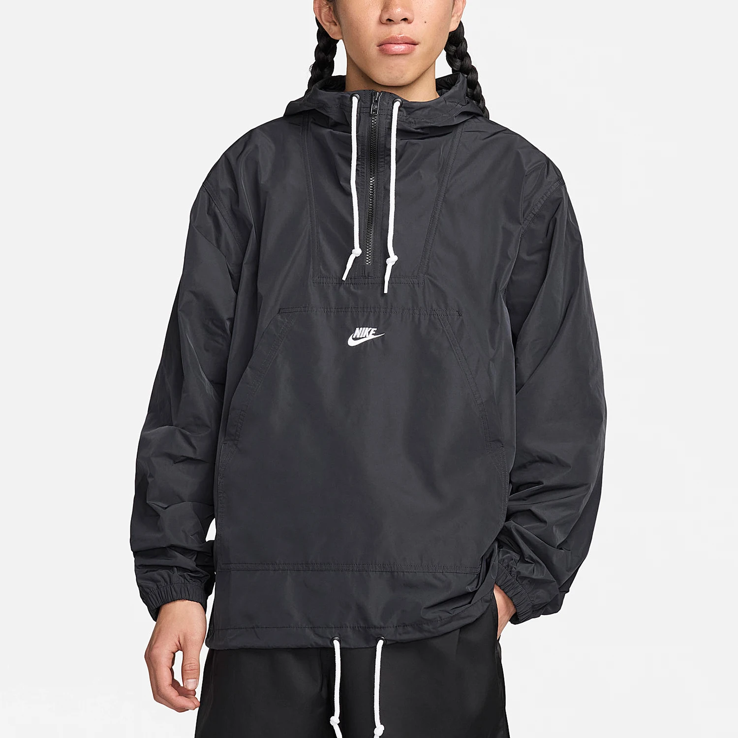 

Nike Official Authentic New Men's Woven Loose Hooded Half-Zip Sweatshirt FN3893-010