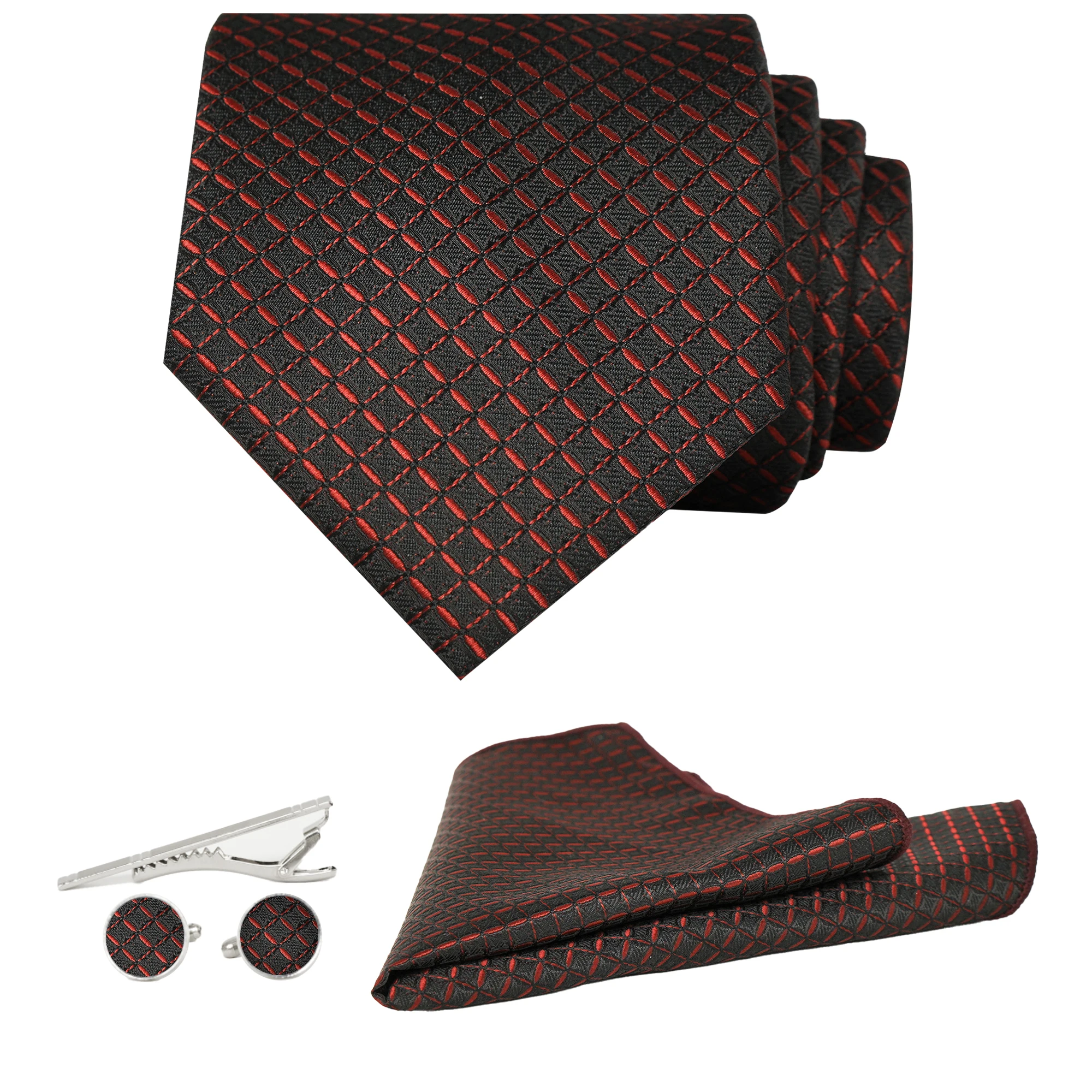 Herren 8cm Klassische Seidenkrawatte Gewebte Blumen Paisley Jacquard Streifen Krawatte Formell Hochzeit Party Business – Detail 4