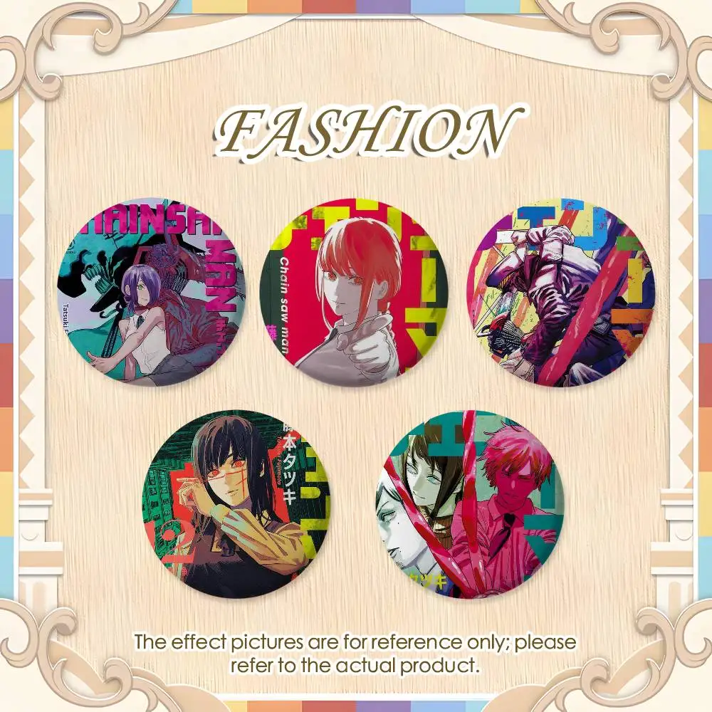 

C-Chainsaw ManS Anime Badges Round Exquisite Badge Brooches Creative Pins For Clothes Hat Backpack Gift Accessories