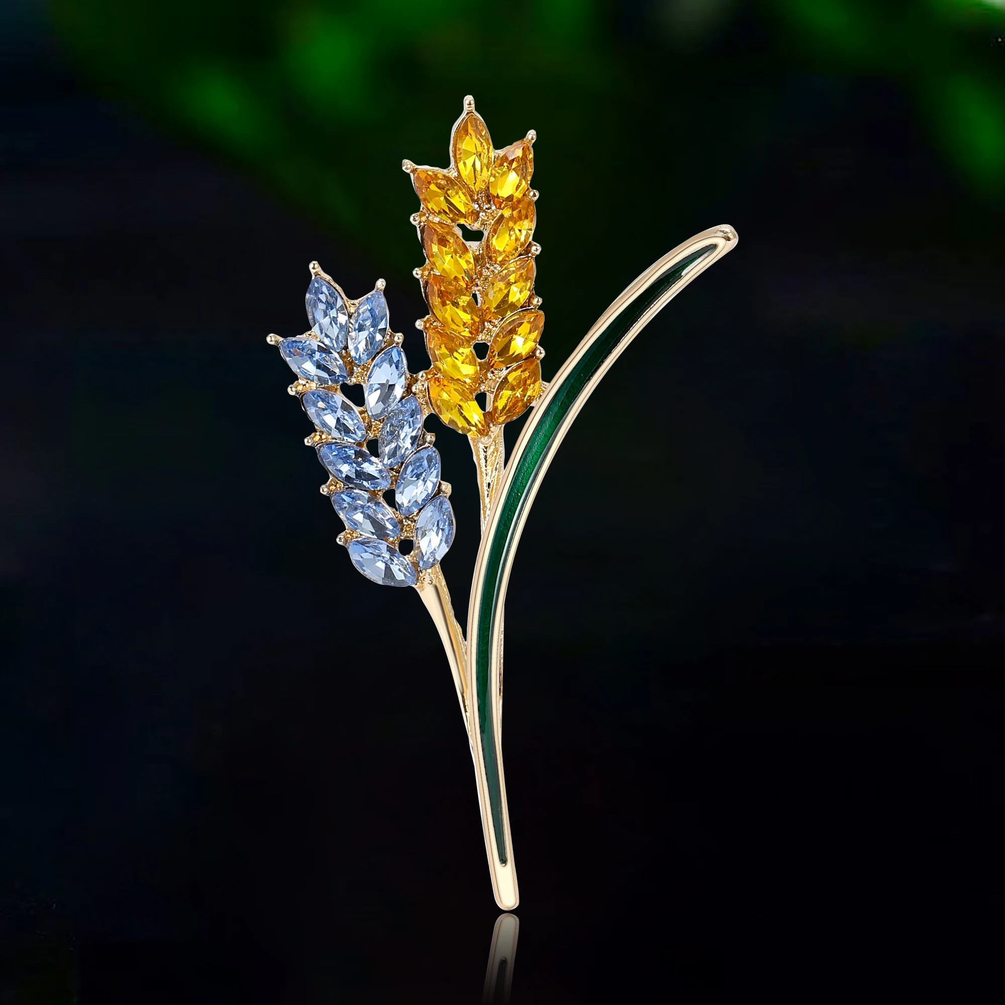 

Rhinestone Ear of Wheat Brooches for Women Unisex 3-color Enamel Wheat Pin Office Party Friends Gifts Plant Accessories