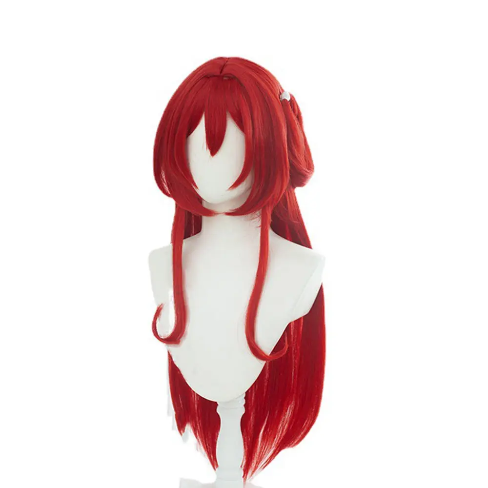 Arknights Shirtel Cosplay Wig Custom Dark Red Style False Hair
