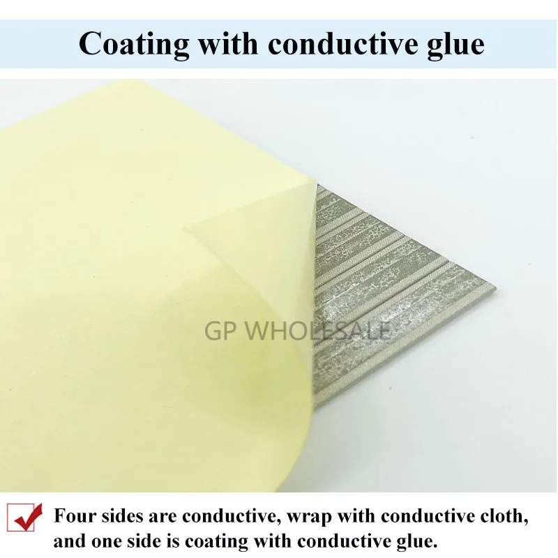 260Pcs 5mmx5mmx6mm Conductive Fabric Foam Square Pad Conductive Adhesive ESD Grounding EMI Shielding for Laptop Mini PC