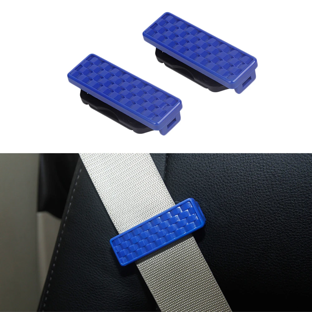 2pcs Car Parts Safety Seat Belt Buckles Clips Shoulder Strap Clamps Car Styling Equipped with Buttons to Lock and Unlock