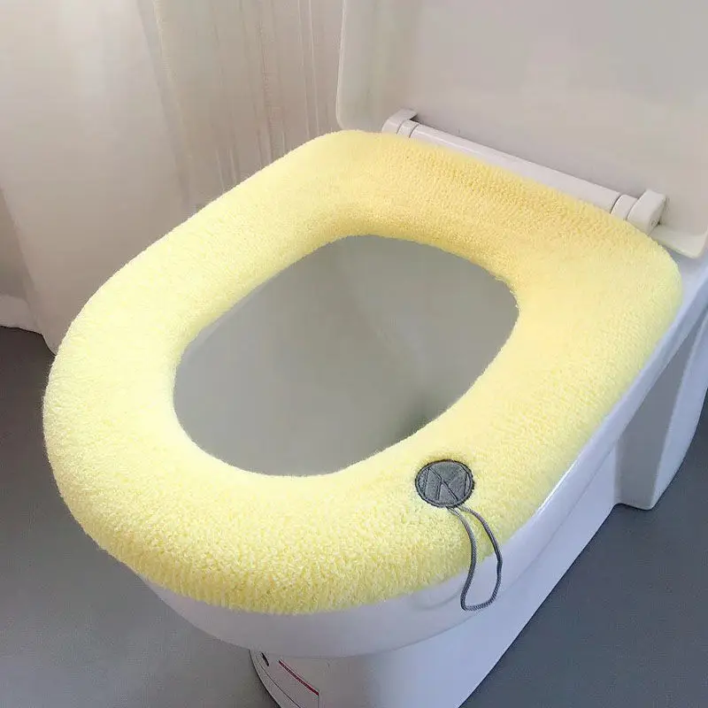 Toilet Seat Cover Solid Simple O-shape Washable Winter Warm Bathroom Popular Daily Basic Household Hot Sale Home Closestool New