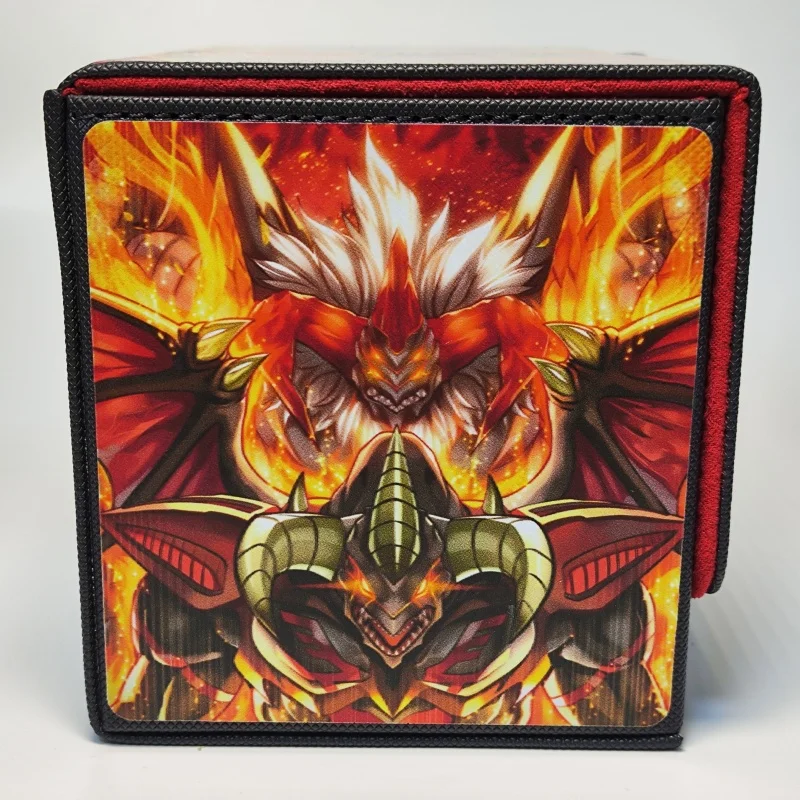 Yu-Gi-Oh Card Case Red Dragon Archfiend Tcg Diy Leather Ultra-Large Capacity Action Toy Figure Anime Game Collection Storage Box