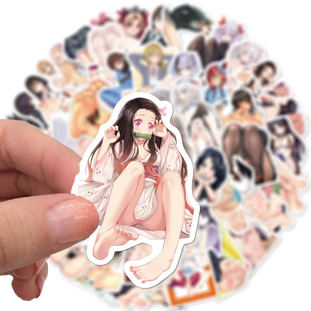 50pcs Sexy Stickers for Adults Hentai Stickers Pack Waifu Sticker Packs for Adults Laptop Stickers Anime Girl Ahegao Stickers