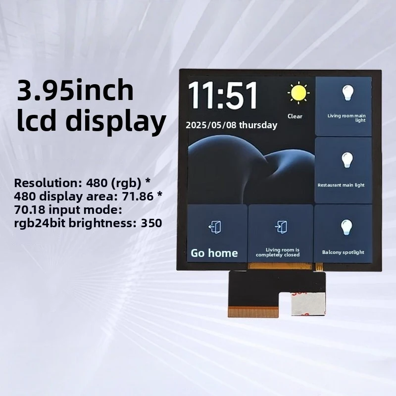 3.95-Inch LCD Display Screen 480 * 480 High-Definition RGB 86 Box Intelligent Central Control TFT Touch Screen