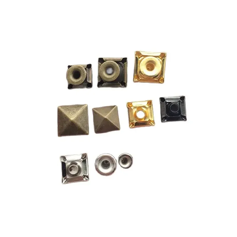 100Pcs/Batch 10mm Pyramid Square Base Nail Punk Clothing Rivet Cap Stud Cap Leather Craft Rivet Accessories