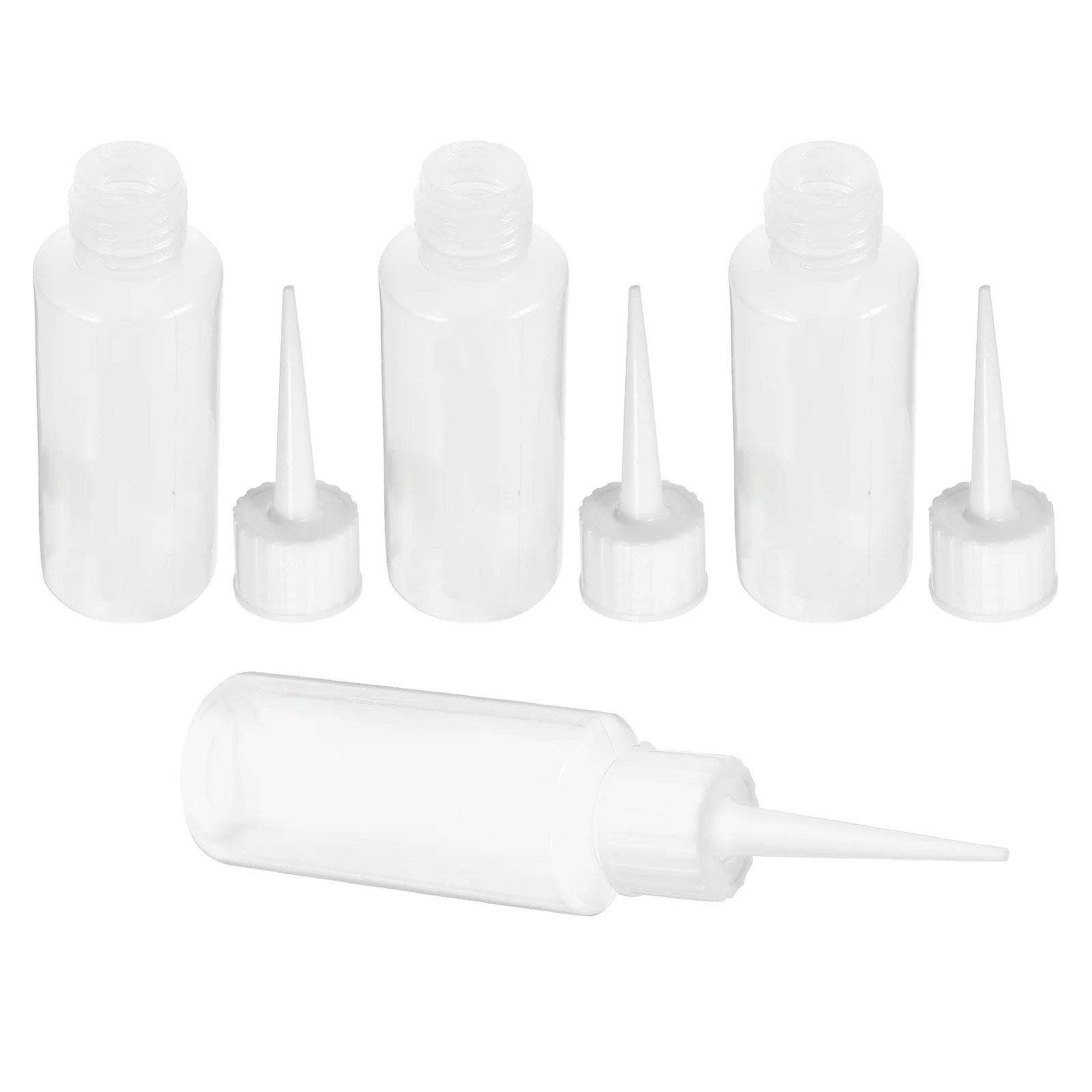 4 PCS Syrup Pump Dispenser Dispensing Bottle Liquid Storage Squeeze Bottles Travel with Nozzle