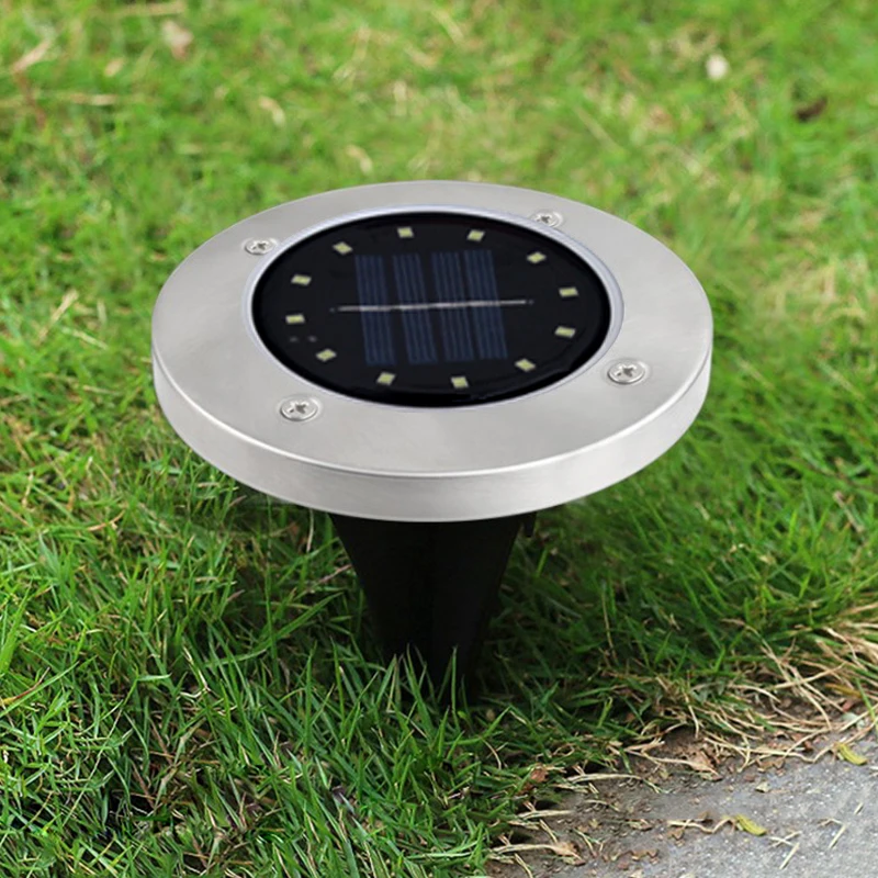 12Leds Stainless Steel Solar Powered Outdoor Lamp Ground Lights Garden Lawn Solar Led Underground Light with Best Price 4pcs/Lot