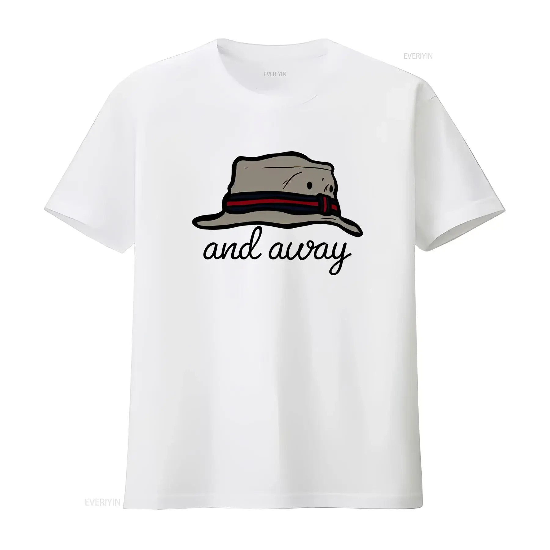Mortimer _Amp_ Whitehouse Gone Fishing _And Away_ Grey T Shirt Casual Crew Neck Slight Stretch Fabric Regular Fit Print Unisex