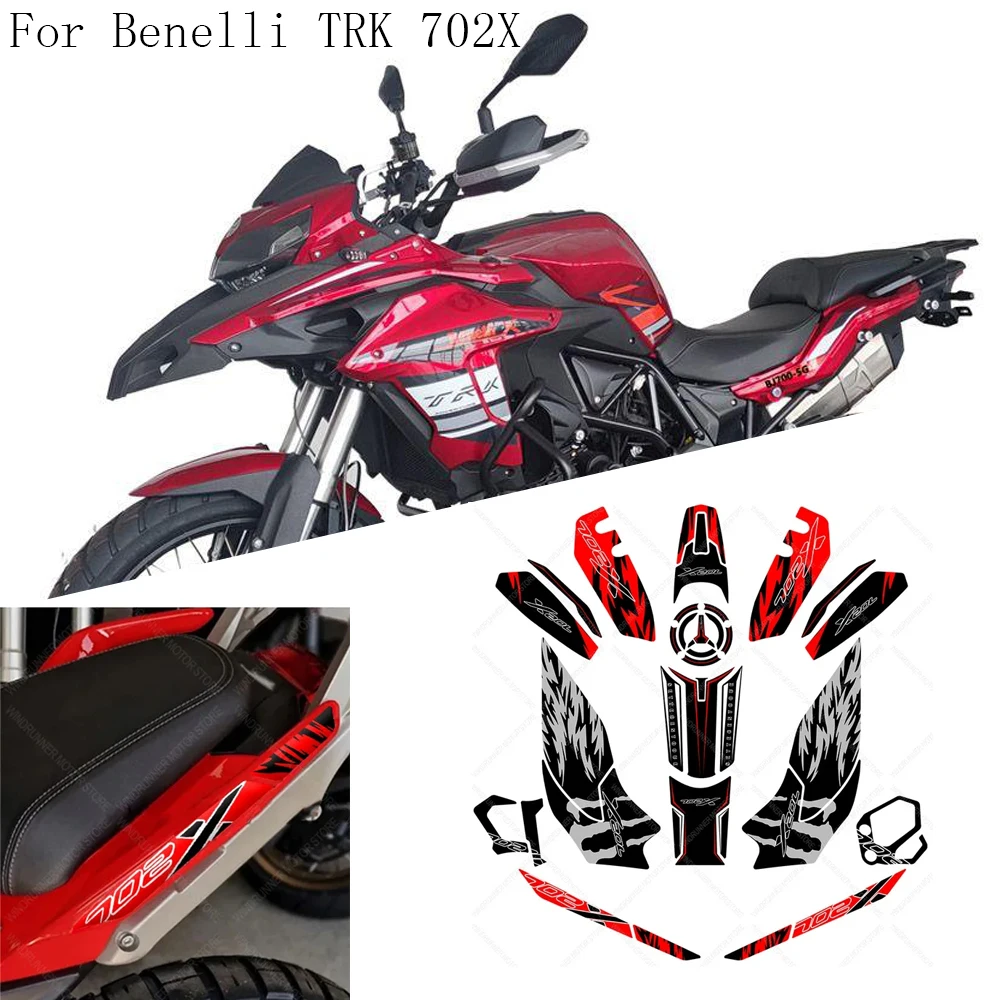 

Motorcycle Accessories Waterproof Protective Tank Pad Sticker Kit 3D Resin Protective Sticker For Benelli TRK 702X TRK702X