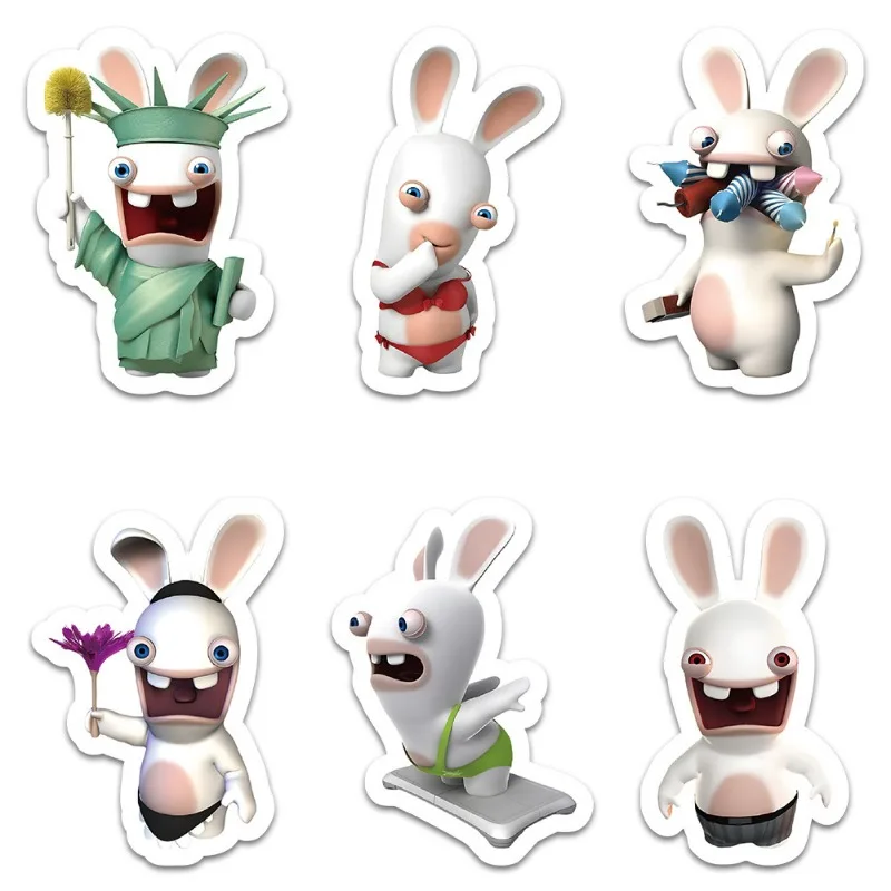 100pcs Rabbids Invasion Animation Sticker Luggage Water Cup Stationery Mobile Phone Car Scooter Laptop Refrigerator Decoration