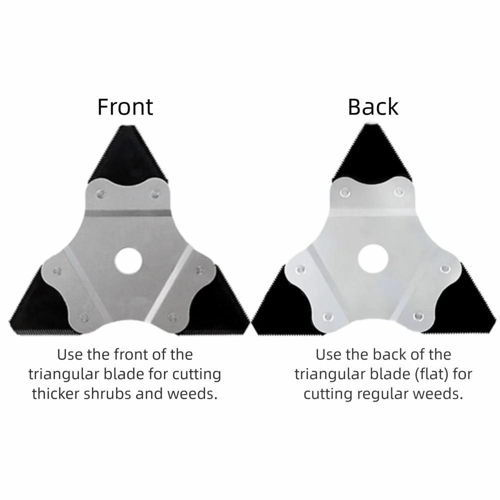 Manganese Steel Lawn Mower Blades Dual-use Triangular Shape Serrated Blades Serrated Edge Quenched Multi-purpose Blades