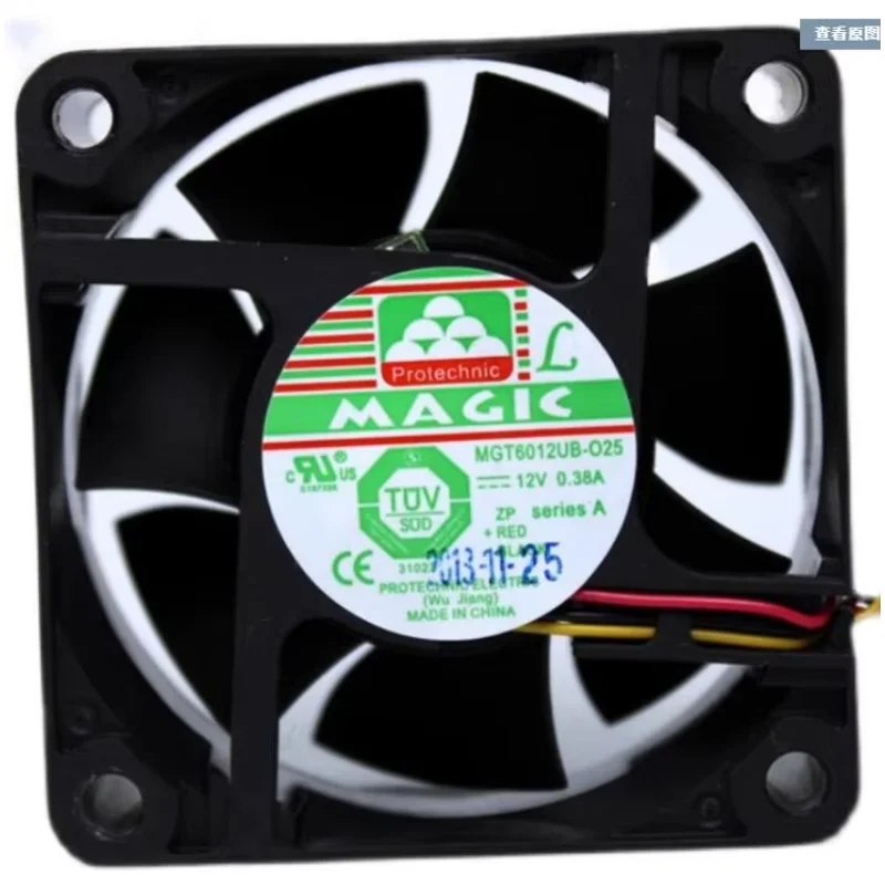 MAGIC MGT6012UB-025 DC 12V 0.38A 60x60x25mm 3-Wire Server Cooling Fan