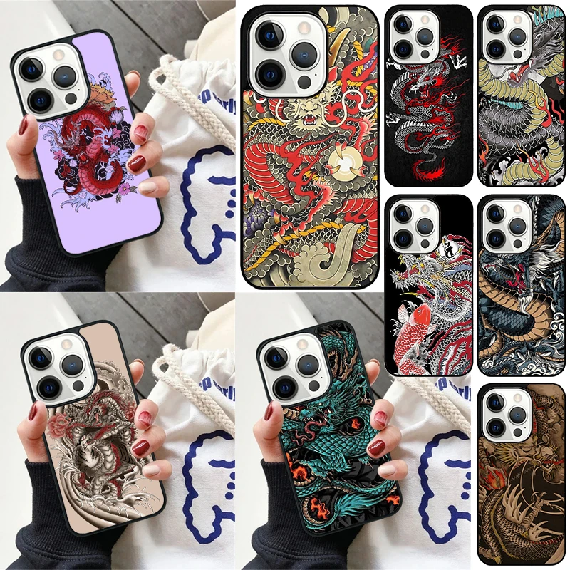 Ancient Japanese Dragon Cover For iPhone 16 13 14 15 Pro Max 12 Mini 11 15 Pro Max 6 7 8 Plus Max SE 2020 Phone Case