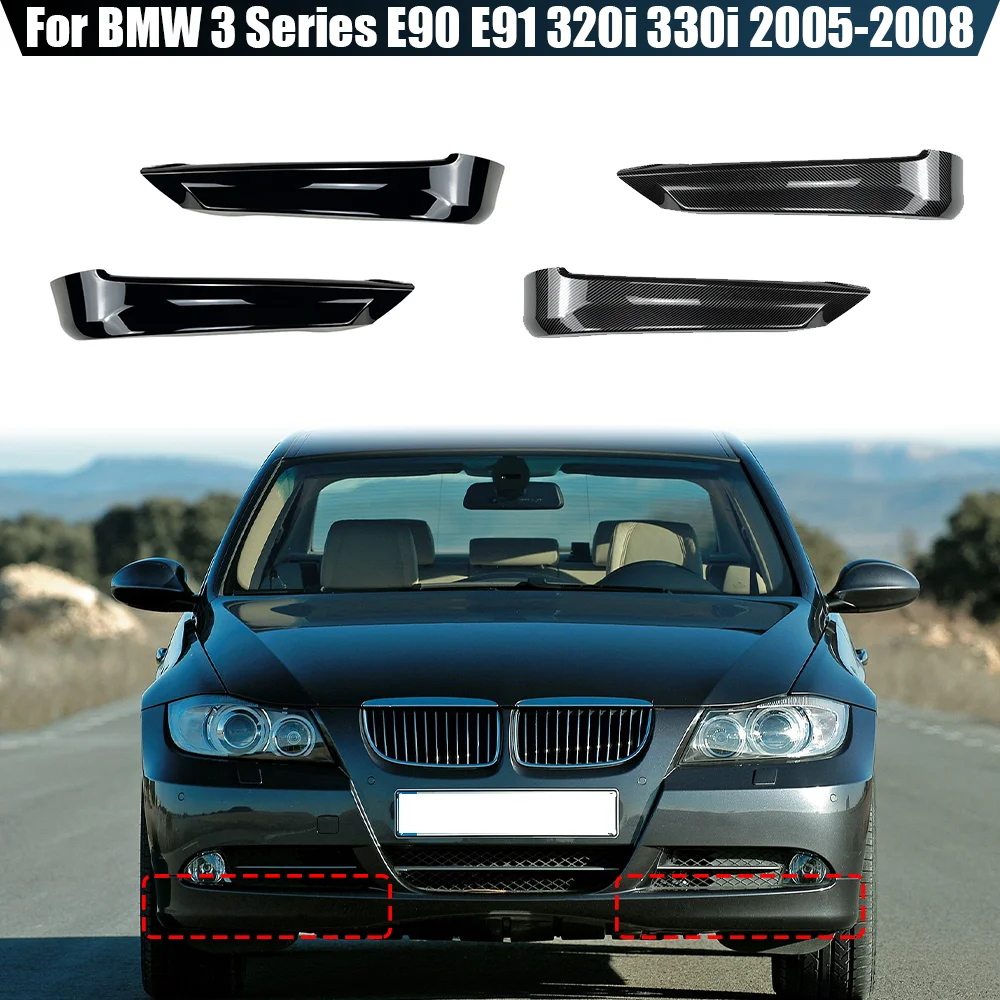 

Front Bumper Lip Body Kit Fog Lamp Cover Trim Spoiler Splitter Canards For BMW 3 Series E90 E91 Pre-facelift 320i 330i 2005-2008