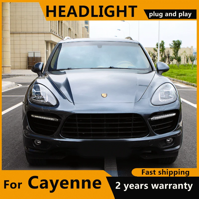 One Pair Head lights For Cayenne Headlights 2011-2018 Cayenne LED Headlight DRL High Low Beam Upgrade Head Lamp Accessories