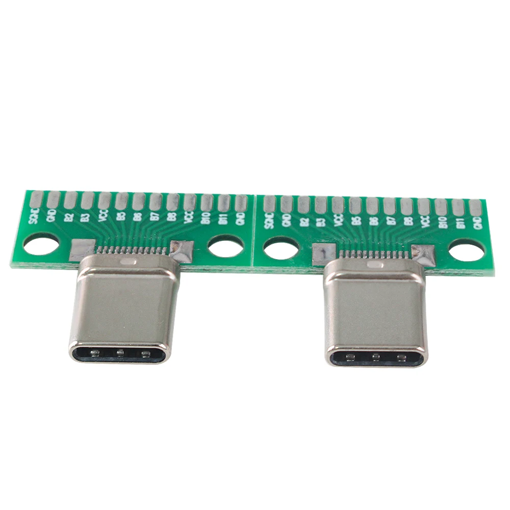 2 STKS USB 3.1 Type-C Connector Stekker Bakje Adapter Type C Test PCB Board Universele Board