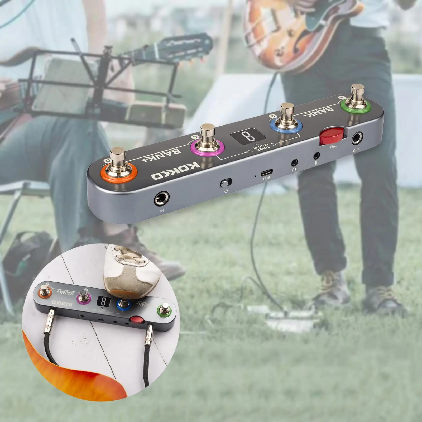 

Multi Effects Guitar Pedal Multifunction Compact Professional Parts Delay Reverb for Music Festival Concert Stage Practice Show