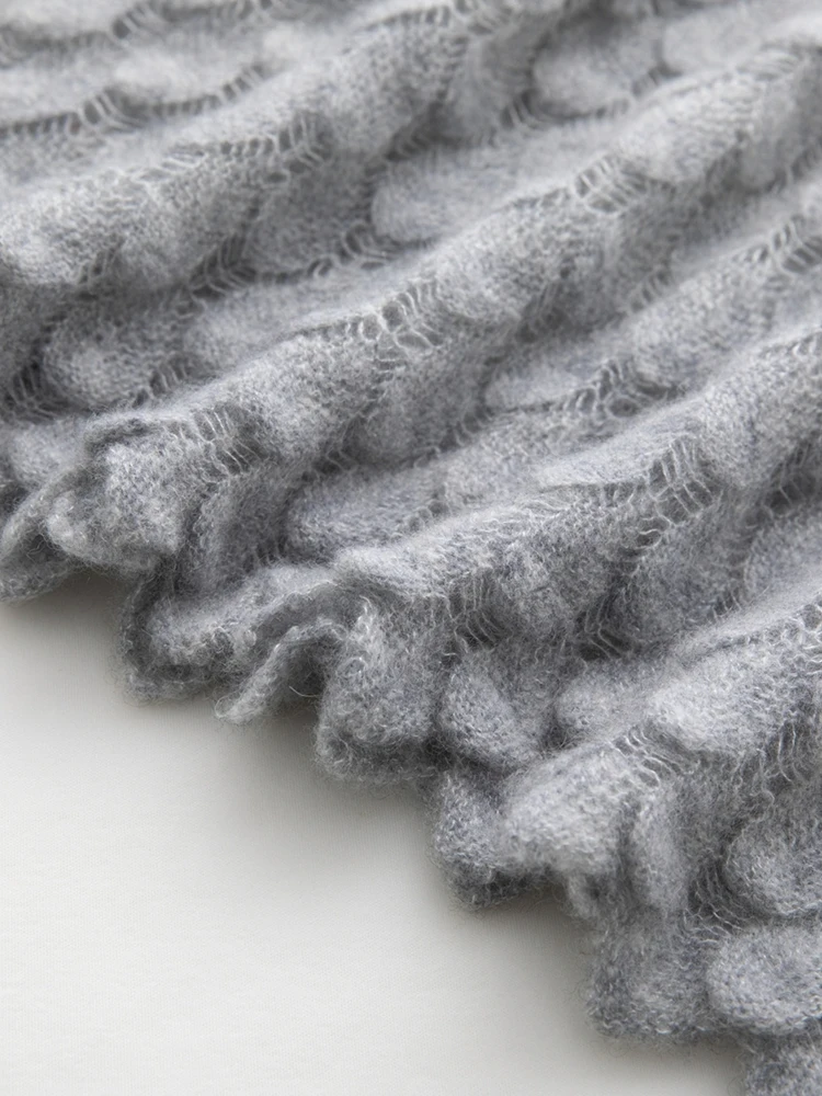 

Sold Out Sold Out Cashmere Knitwear Slash Neck Hollow Out Petal Shaped Pullover Spring Autumn Sweater Fashion Loose Chic Tops