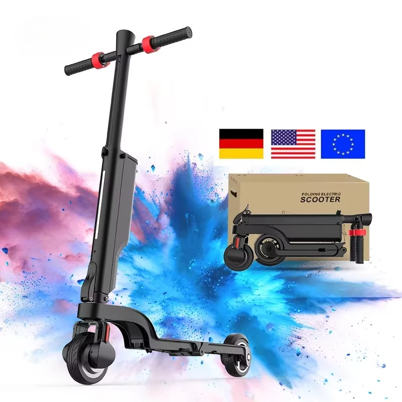 European Warehouse 250W Quadruple Folding Electric Scooter 5.5 Inch 5AH USB Charging Kids Backpack Kick Scooter