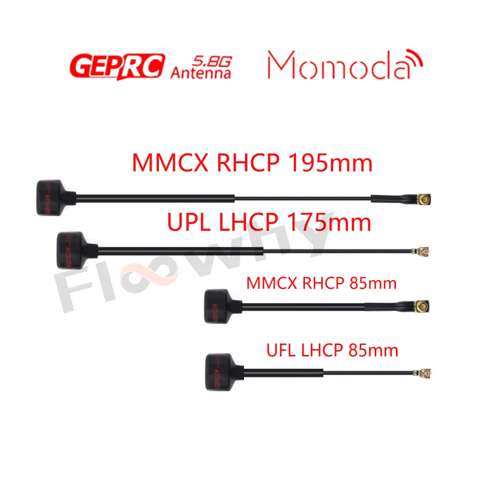 Antena GEPRC Momoda 5.8G UFL/MMCX złącze LHCP/RHCP długa wersja daleki zasięg do wyścigów FPV Quadcopter Drone