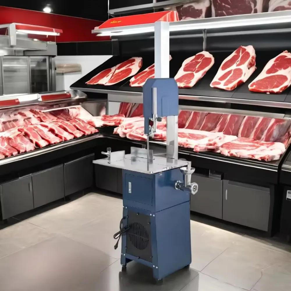 Commercial High-Performance 3-in-1 Food Machine - Bone Saw, Meat Grinder & Sausage Stuffer for Food Processing Industry