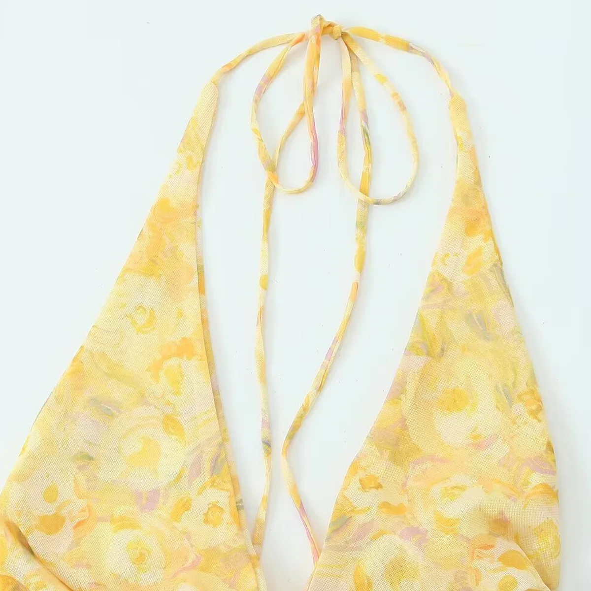 Women\'s V-Neck Hanging Jumpsuit Printed Backless Sexy Temperament Tight Fitting Clothing American Fashion New