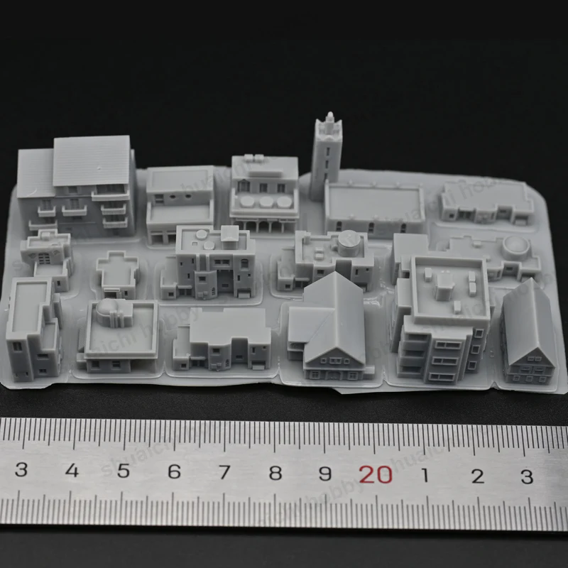 1Set 1/2000 1/700 1/350 Scale House Building Model Simulation Architectural Resin Diorama Decoration for Sand Table Scene Making