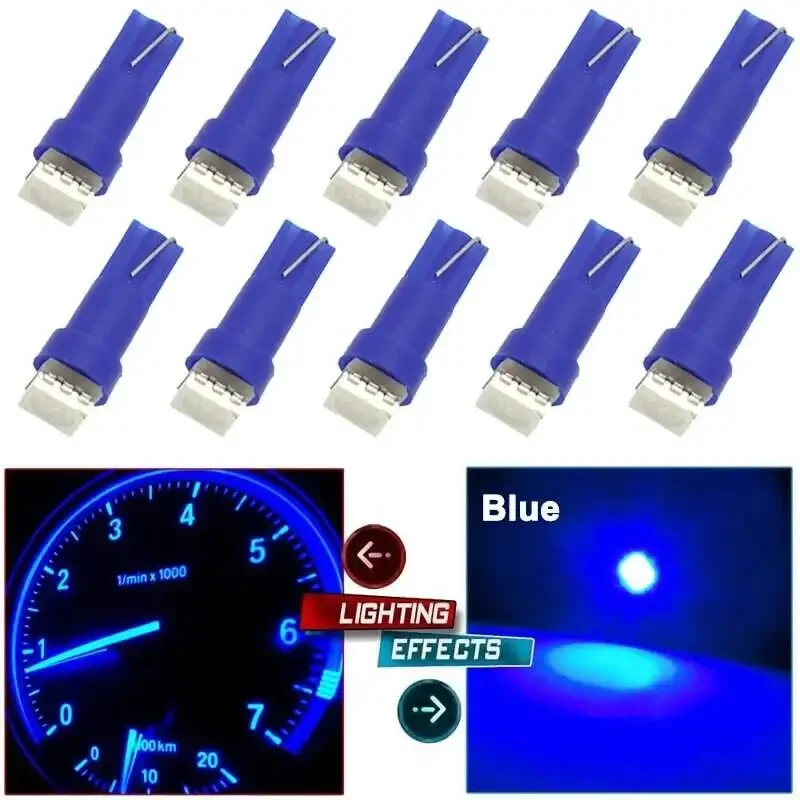 10/20pcs T5 LED 17 37 73 74 SMD 5050 Auto LED Lamp Car Dashboard Instrument Light Bulb 12V White Blue Red Yellow Green