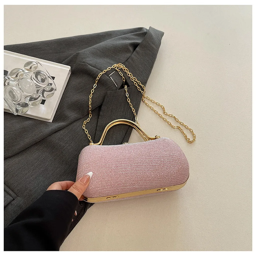 Abendtasche, strukturierte quadratische Handtasche, Damen-Clutch, vielseitige Tasche mit Schnallenverschluss für Abendessen, Bankett, Party, Reisen
