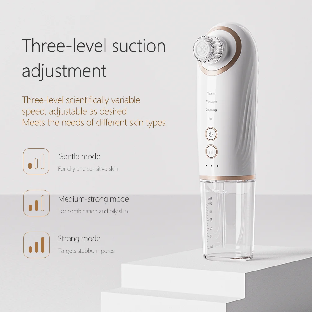 Nuova innovazione Piccola bolla Acqua calda fredda Ossigeno Pulizia profonda Naso Aspirazione dei pori del viso Dispositivo di rimozione dei punti neri elettrico