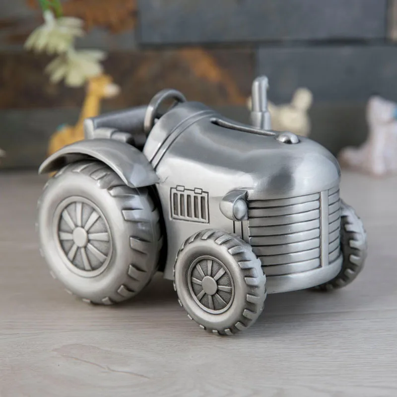 

Tractor model Metal Coin Container Chirdren's saving piggy banks For kids money Organizer Coin Box PB010