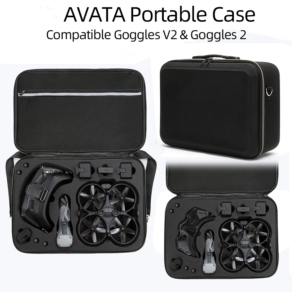 

ЧЕРНАЯ сумка для хранения для DJI Avata, большая вместительная сумка для хранения DJI Avata, летающие очки, уличная дорожная сумка, аксессуар