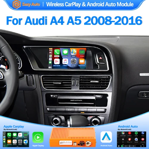 SAZYAUTO para Audi A4 B8 A5 Q5 2009-2015 inalámbrico CarPlay Android Auto NO MMI 2G con AirPlay Mirror Link navegación Bluetooth