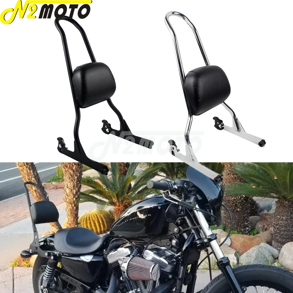 

Motorcycle Sissy Bar Backrest Rear Passenger Back Pad For Harley Softail Fat Boy FLSTF FLSTFB Breakout Standard FXST FXSTC FXSTS