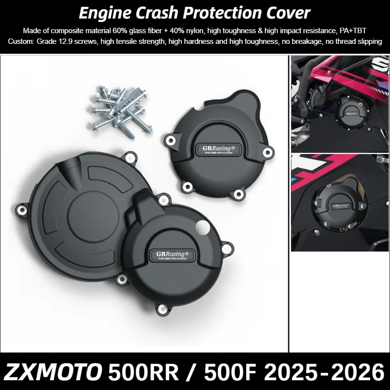 SNOR Engine Guard Cover For Zhangxue Motorcycle ZXMOTO ZXJC 500RR 500F 2025-2026 Modified Engine Crash Protection Side Cover