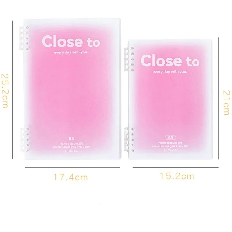 A5/B5Gradient Color Loose-leaf Solenoid Notebook Notepad Diary Planner Stationery School Office Supplies Planner Inserts A5